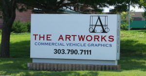 the artworks location sign
